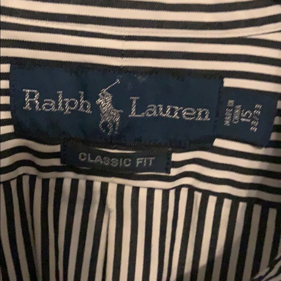 Men’s striped polo button down - Picture 4 of 5